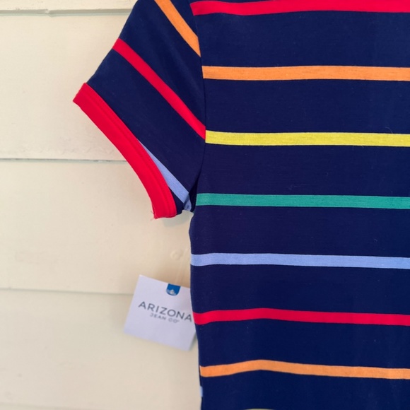 *NWT* ARIZONA JEAN CO. Navy Blue Rainbow Pride Soft Women's T-Shirt - Picture 11 of 11